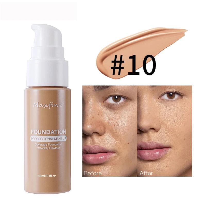 Liquid Foundation Set - 12 Color Moisturizing High Coverage Makeup