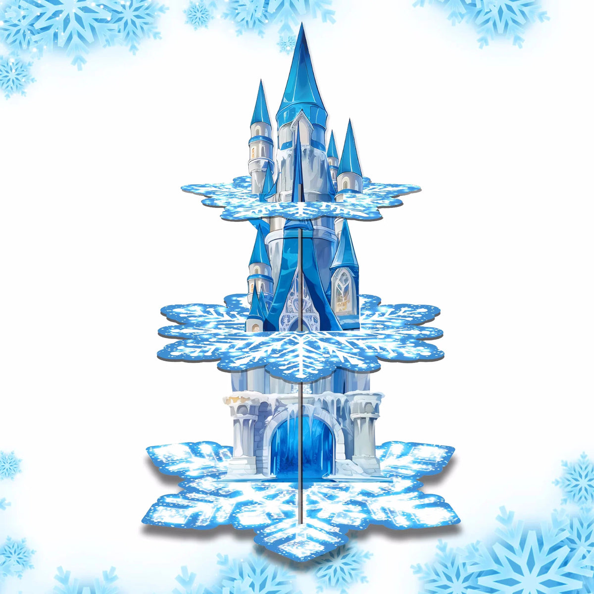 3-Tier Snowflake Cake Stand for Winter Birthday Party Dessert Display