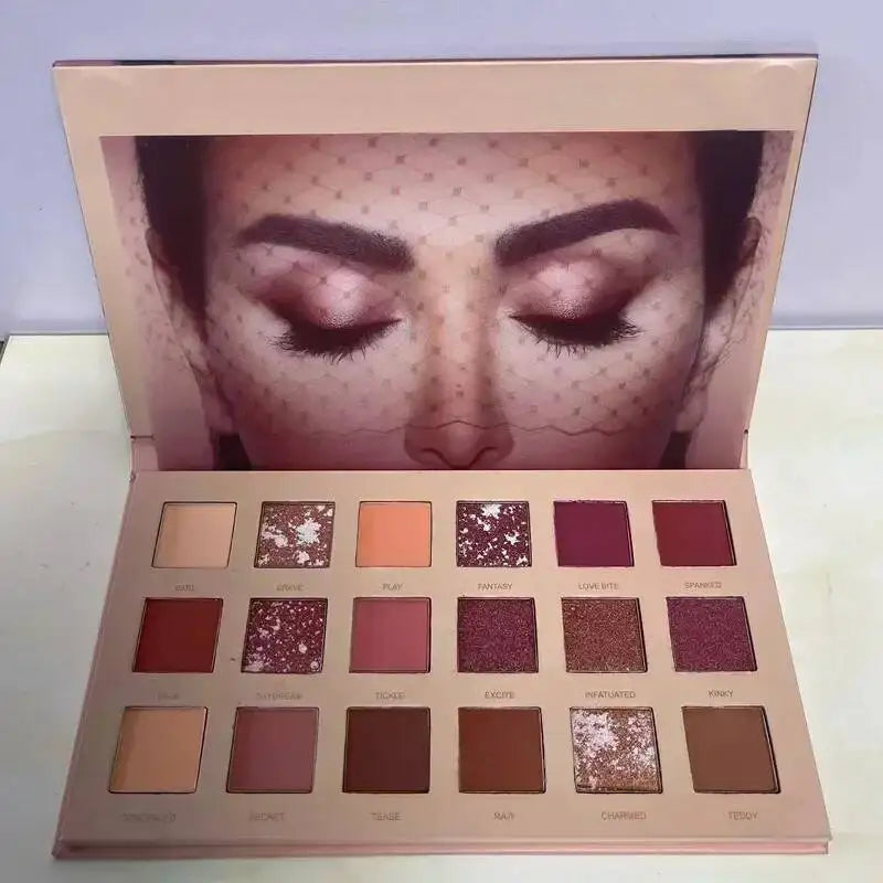 Matte Waterproof Eyeshadow Palette with Shimmer & Soft Glam Colors for Makeup