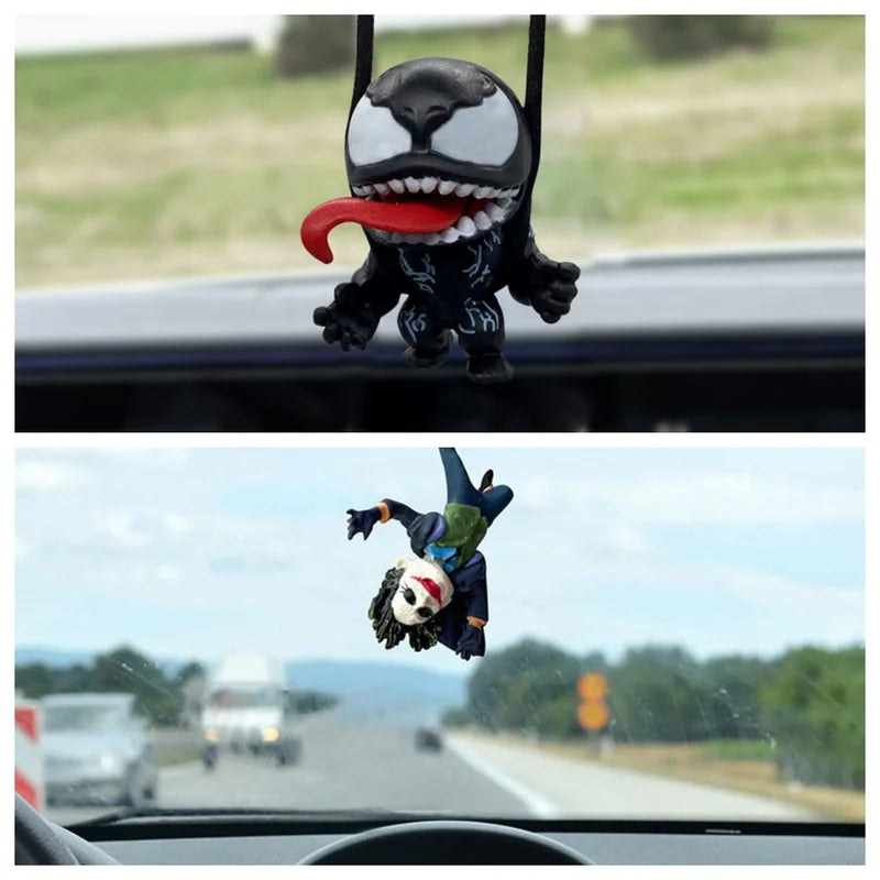 Venom Joker Car Rearview Mirror Pendant - Interior Accessories Mini Model Toy Action Figure Set