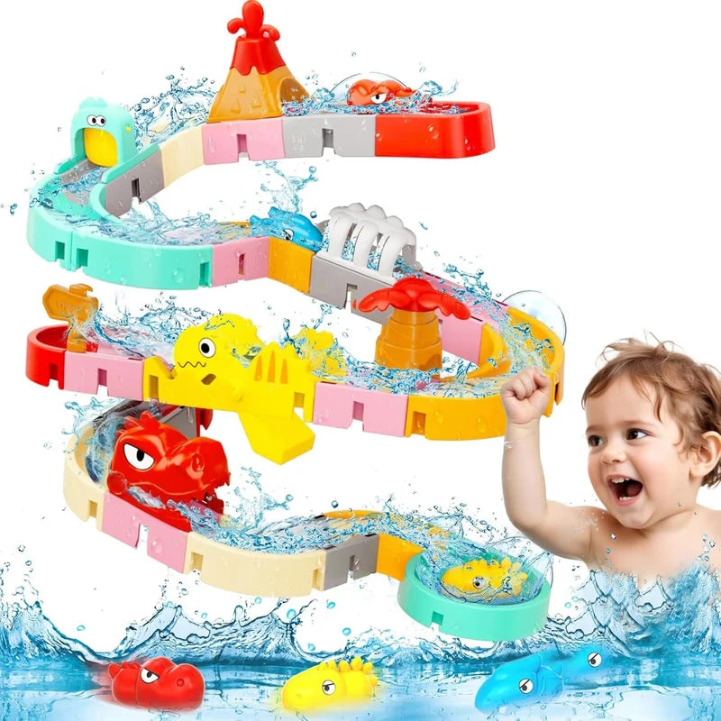 Water Slide Building Set for Kids - Outdoor Pool & Bathtub Toy Tracks