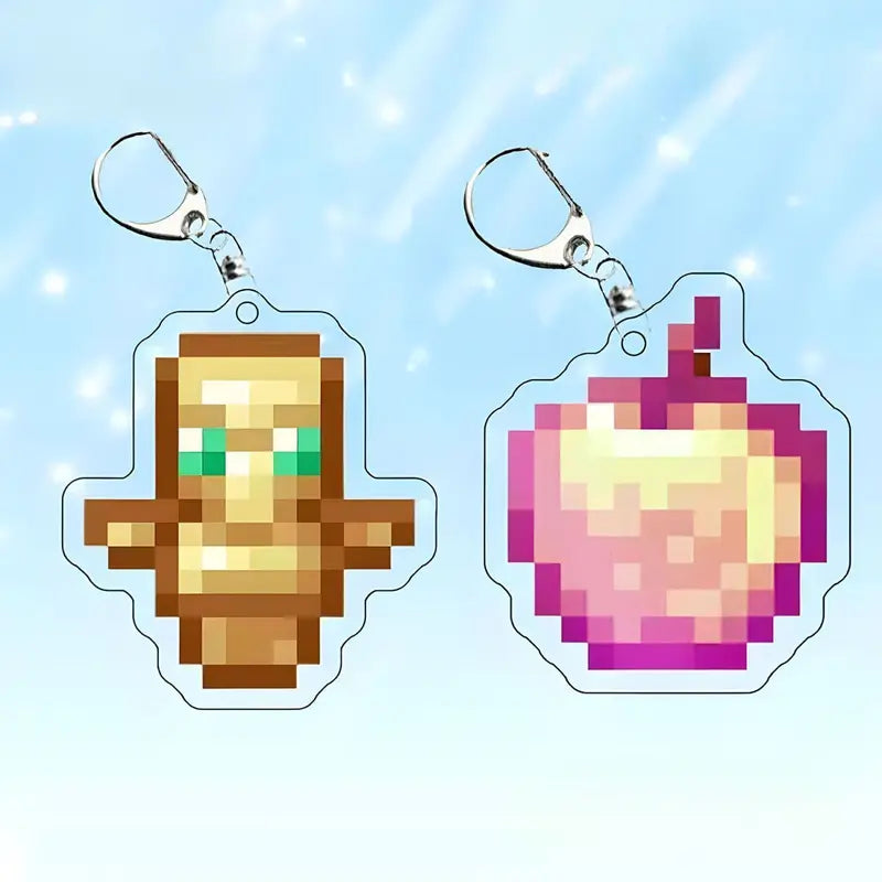Enchanted Fantasy Keychains Set – Collectible Swords, Apples, Diamonds & More