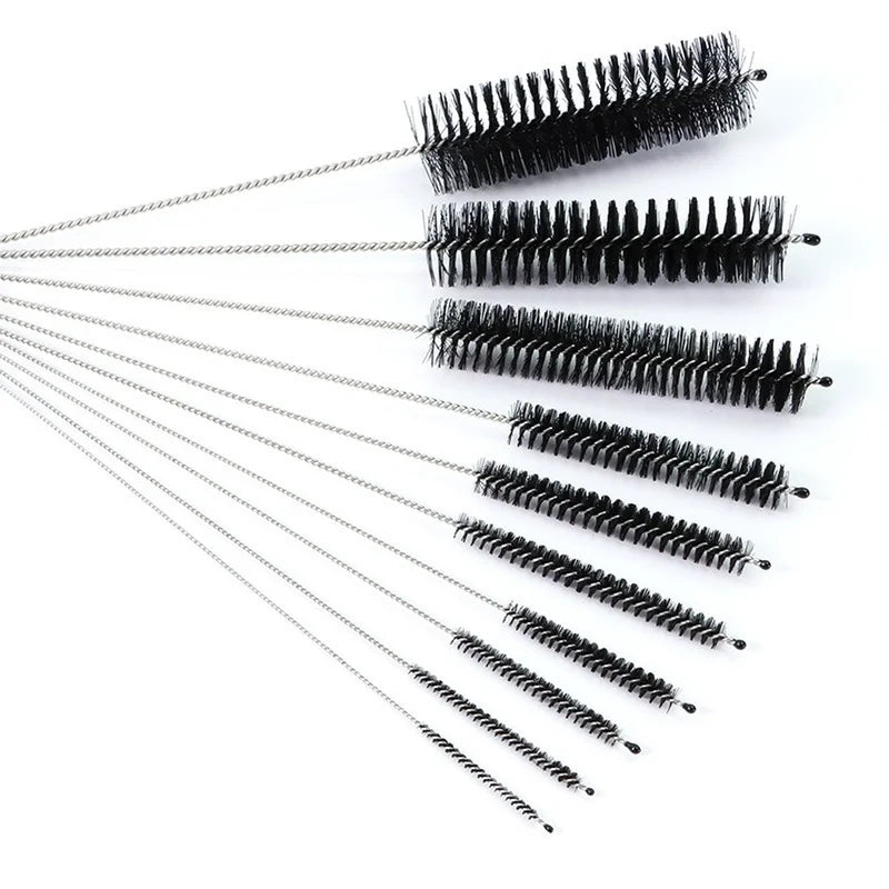 10pcs Nylon Bottle Straw Cleaning Brush Set - Household Kitchen Brushes with Bristle Kit for Glasses & Drinkware