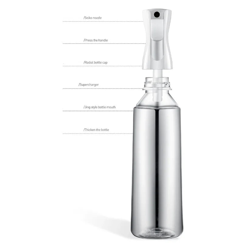 High Pressure Mist Spray Bottle - Refillable Plastic Hair and Garden Disinfectant 200/300/500ML