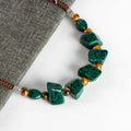 Colorful Irregular Shape Ceramic Beads Necklace Artware Antique Style for Women