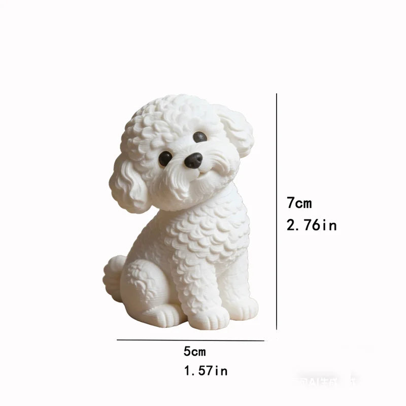 Miniature Dog Ornament - Cute Pet Dog Figurine for Room Decor, Weddings, Office Desk