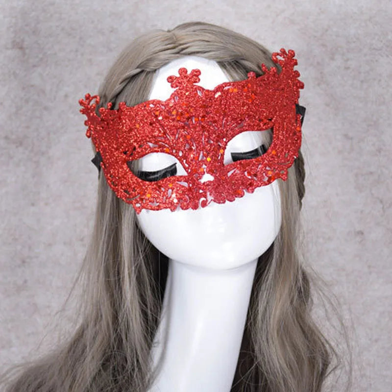 Halloween and Carnival Hollow Gold Powder Fox Mask for Masquerade & Parties
