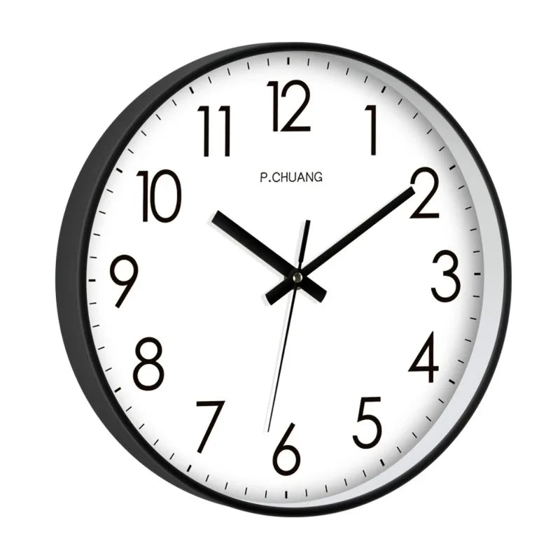 Silent Wall Clock with Large Digital Quartz Display for Living Room Bedroom Office