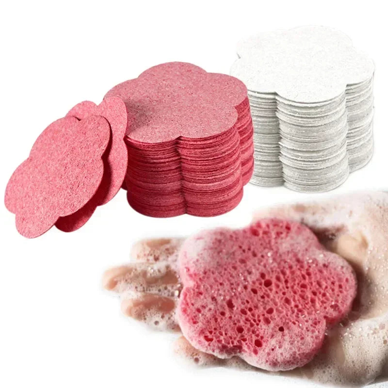20PCS Natural Cellulose Face Cleaning Sponges for Exfoliating and Makeup Removal