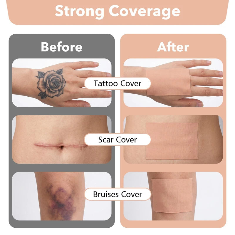 Tattoo Cover Up Tape Skin-Tone Sweatproof Concealing Tape for Tattoos & Scars