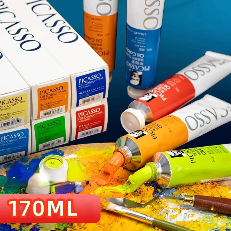 170ml Oil Paint Set for Artists & DIY - High Saturation, Non-Toxic, Mixable
