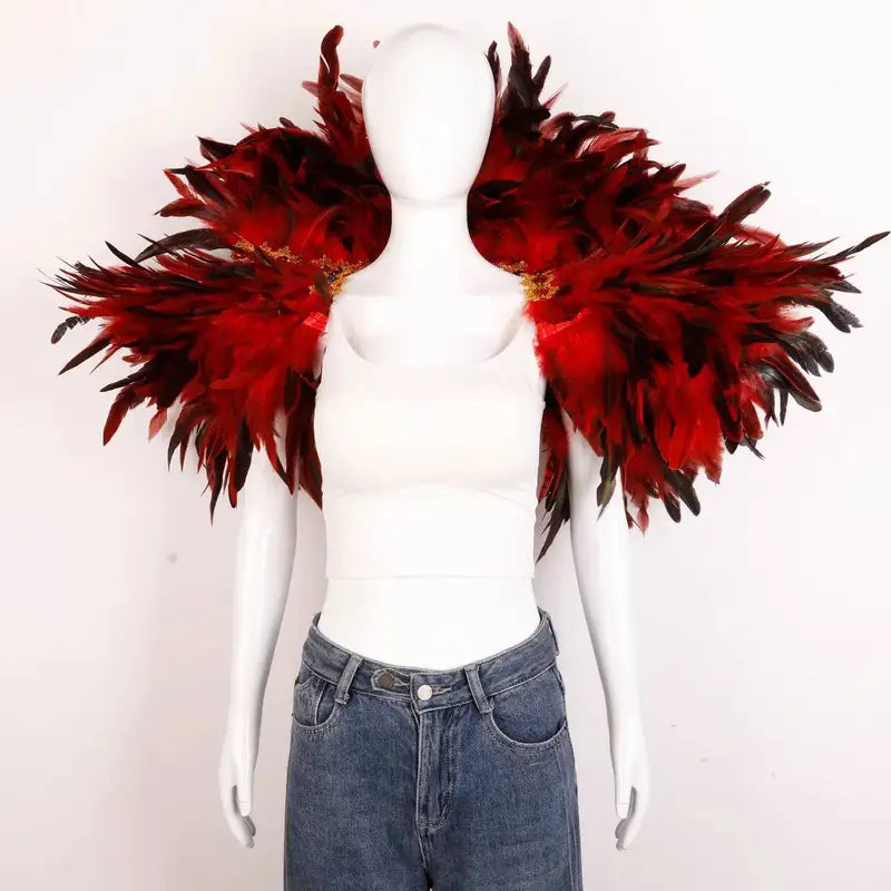 Unisex Feather Shawl for Costume Role Play and Party Wear