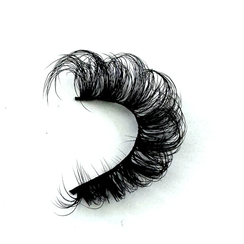 Fluffy Faux Mink False Eyelashes 5/7 Pairs Wispy Natural Look Thick Volume Curly