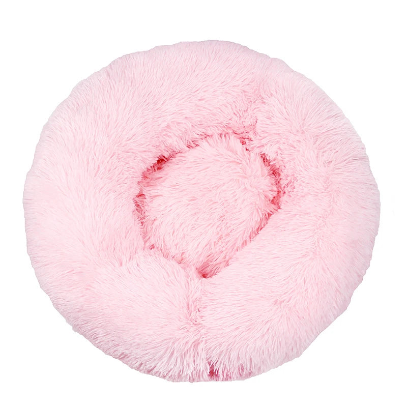 Large Round Pet Bed 40-110cm Super Soft Plush Dog & Cat Bed Winter Warm Sleeping