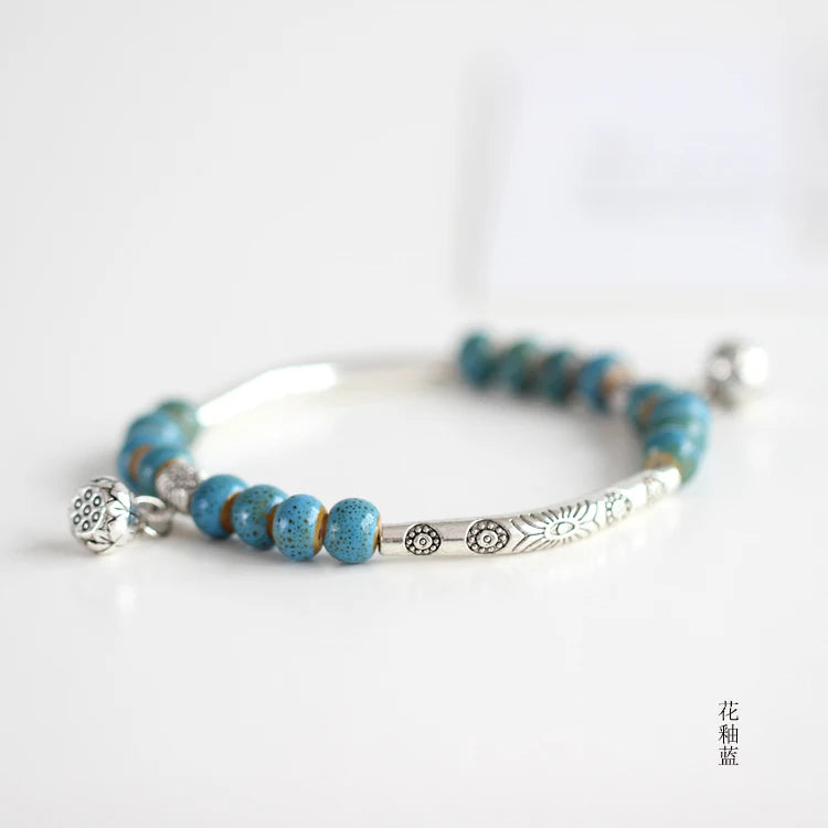 Handmade Ceramic Bracelet for Women and Girls, Retro Fashion Jewelry, Wholesale Gift