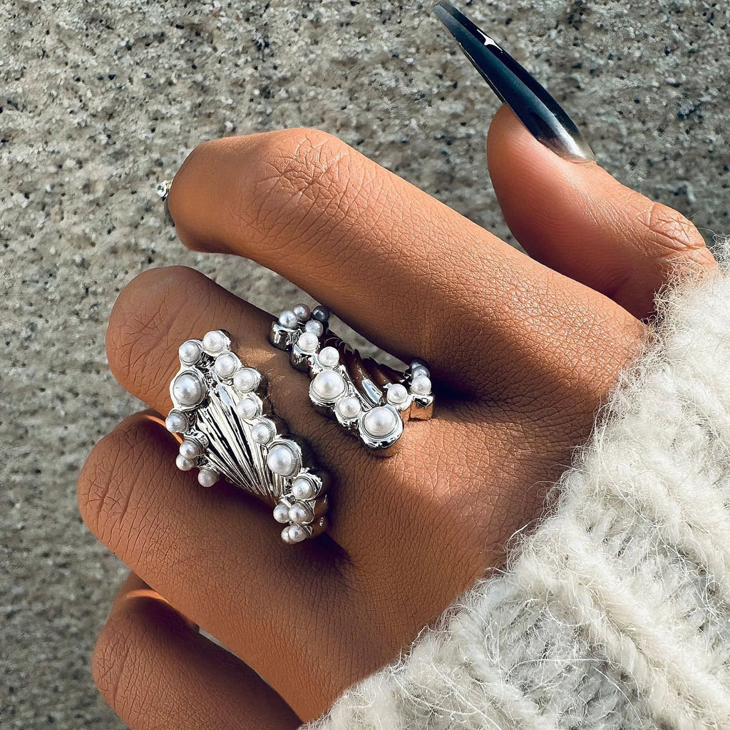 Chunky Fashion Pearl Rings for Women - Trendy Statement Jewelry Gift