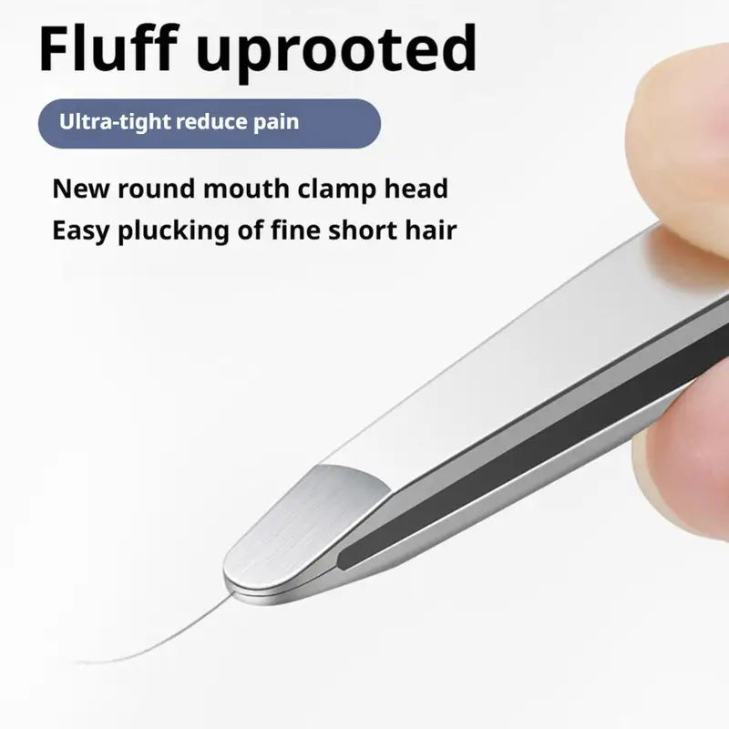 Stainless Steel Eyebrow & Facial Hair Remover Tweezers - Non-Slip Makeup Tools