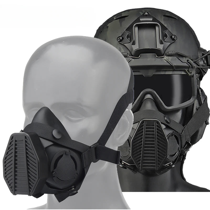 Protective Sport Respirator Mask for Paintball Airsoft Hunting CS Game - Half Face Gas Mask