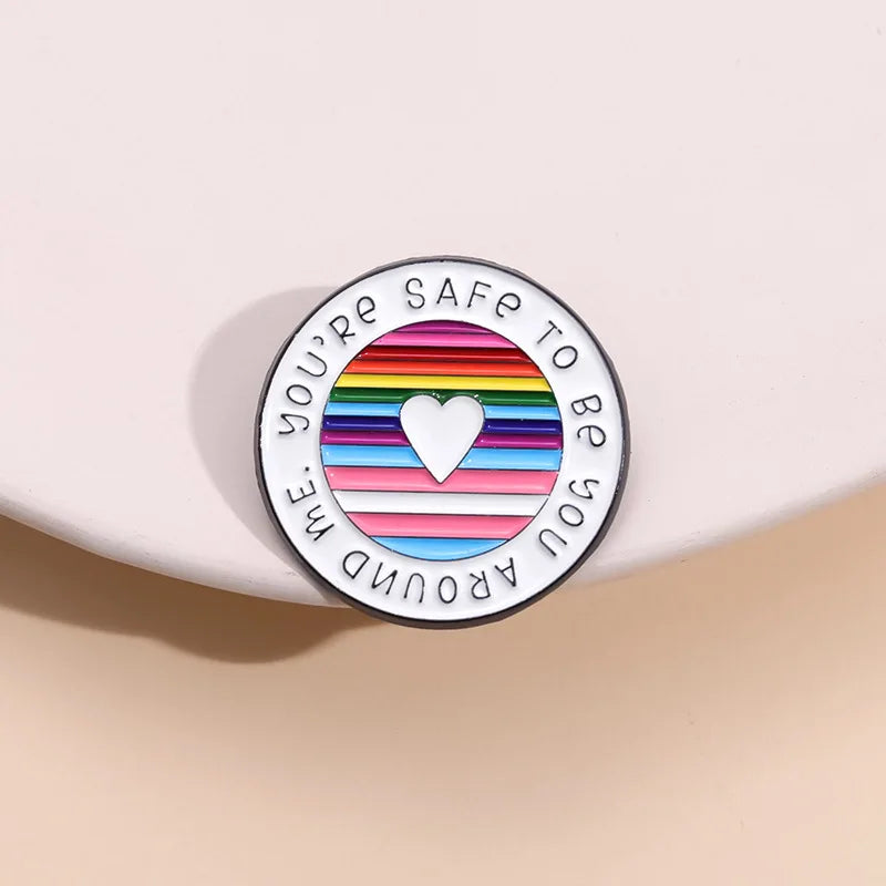 Geometric Humorous Phrase Enamel Pins Set - Custom Funny Quotes Metal Brooches for Bags & Clothing