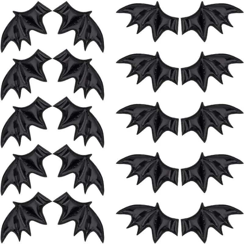40PCS Leather Halloween Bat Wings DIY Craft Accessories for Costumes & Decorations