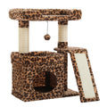 Small Cat Tree Tower with Sisal Scratching Posts and Large Perch - Indoor Cat Furniture
