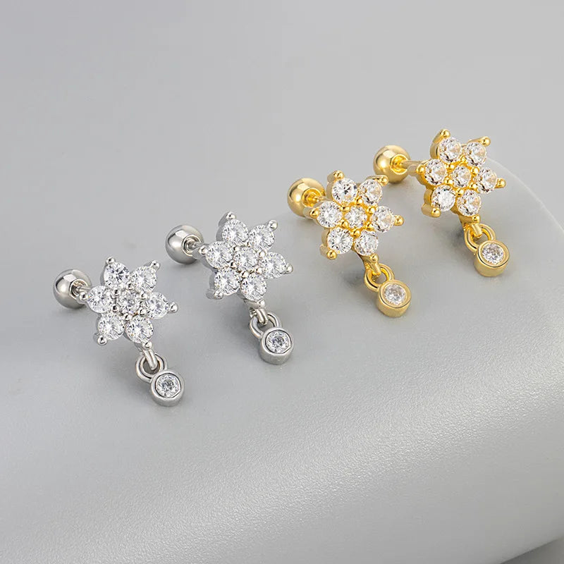 Butterfly Tragus Stud Earrings Star Dangle Jewelry for Women - Multiple Colors