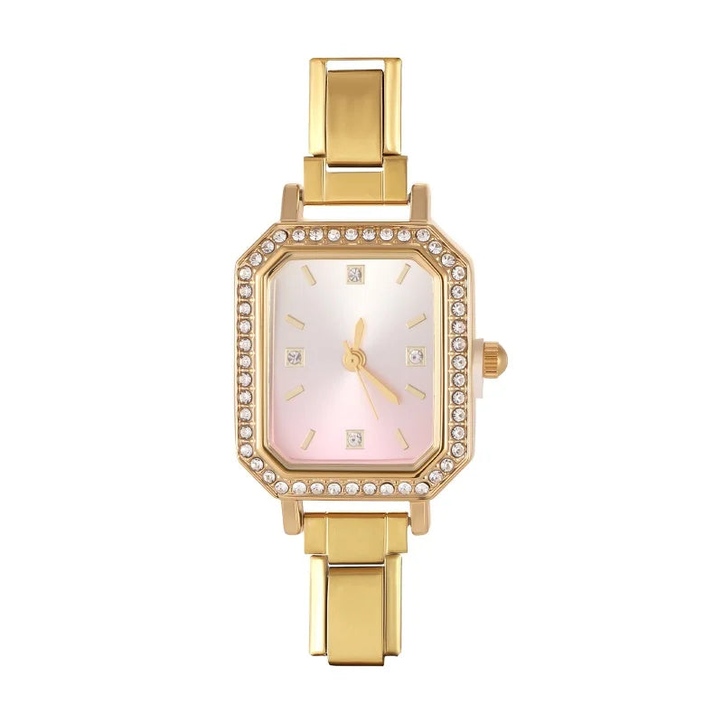 Y2K Fashion Women's Stainless Steel Square Shiny Watch DIY Bracelet for Party & Gift