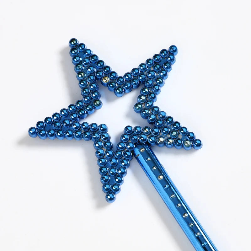 Kids Fairy Wand with Star Shape - Colorful Plastic Princess Accessory for Costume & Party