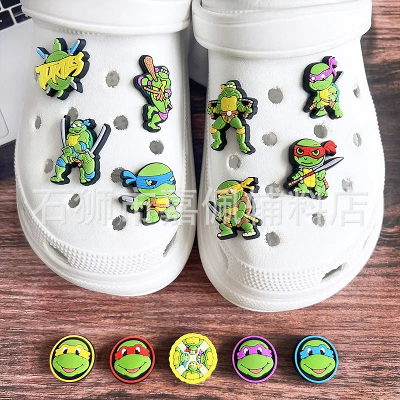 16 Pcs Ninja Turtle Shoe Charms Shoe Buckle Decorations Kids Sandals Accessories