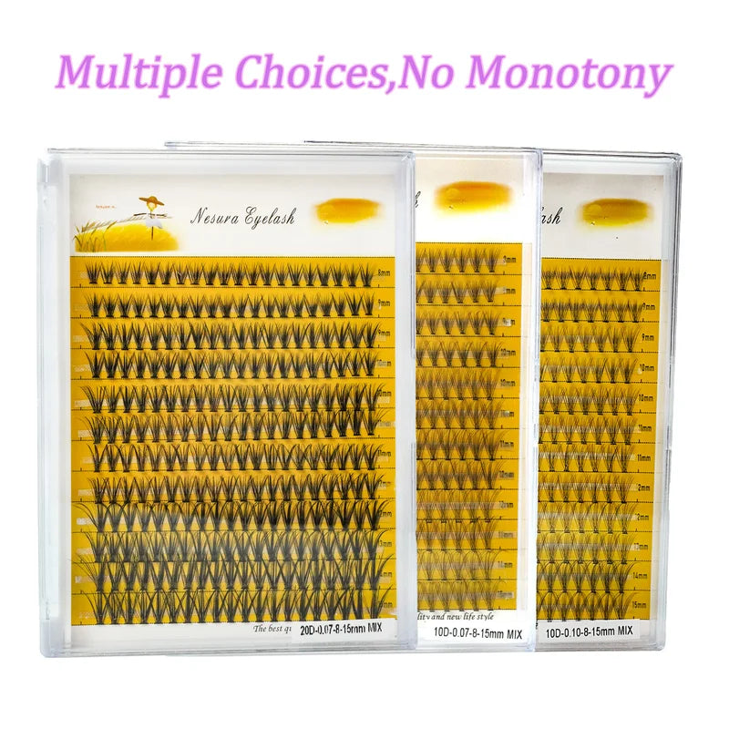 Segmented False Eyelash Extension Clusters DIY 240 Count 10D/20D Soft Natural Mink Lashes