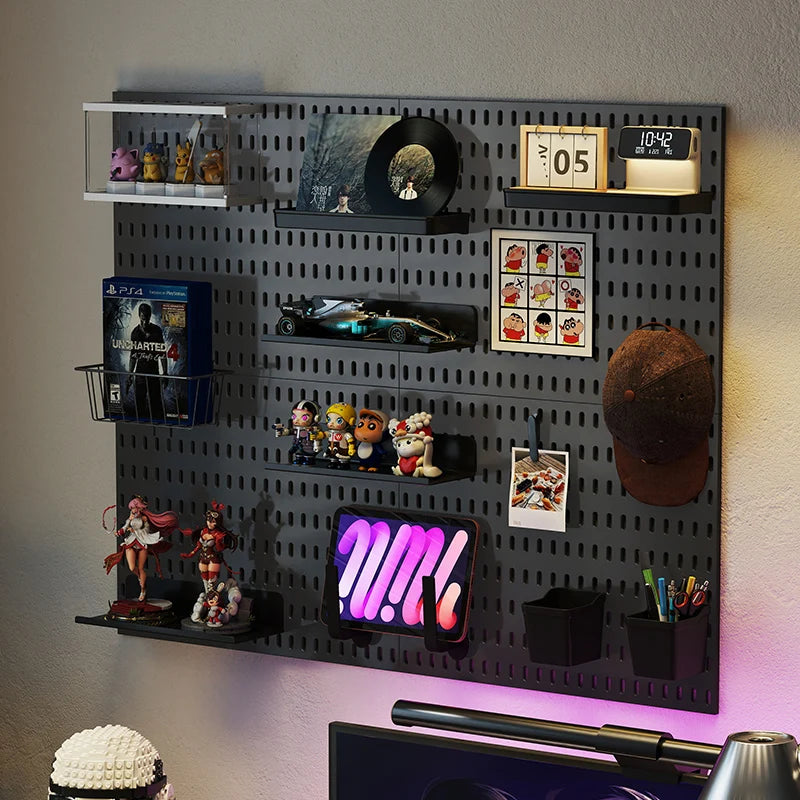 Wall-Mounted Pegboard Organizer Rack for Wall Storage & Display