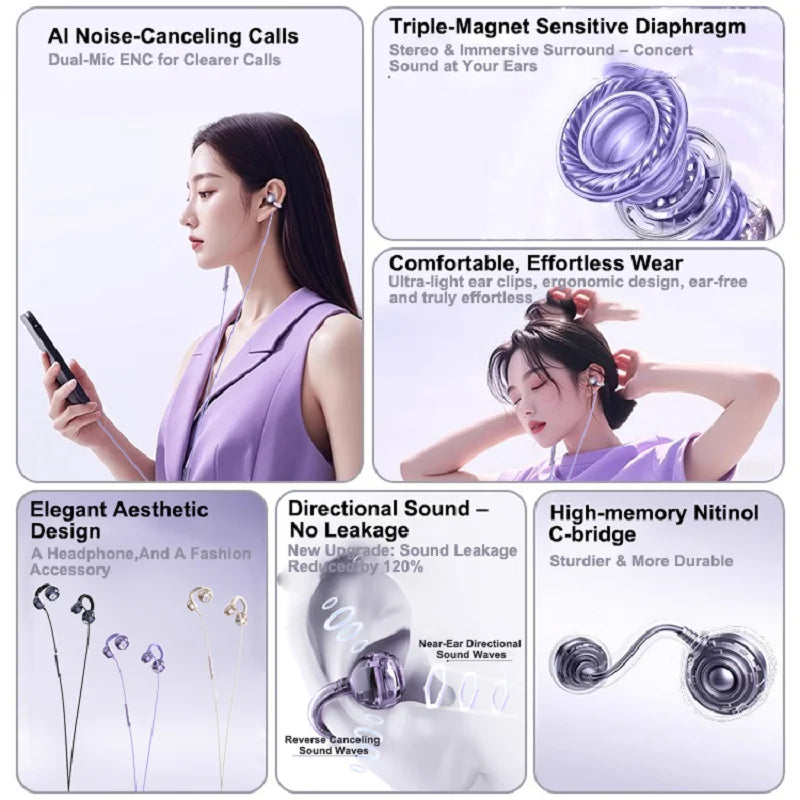 Wired Control Earbuds with HD Microphone for Gaming & Sports - Type C & 3.5mm