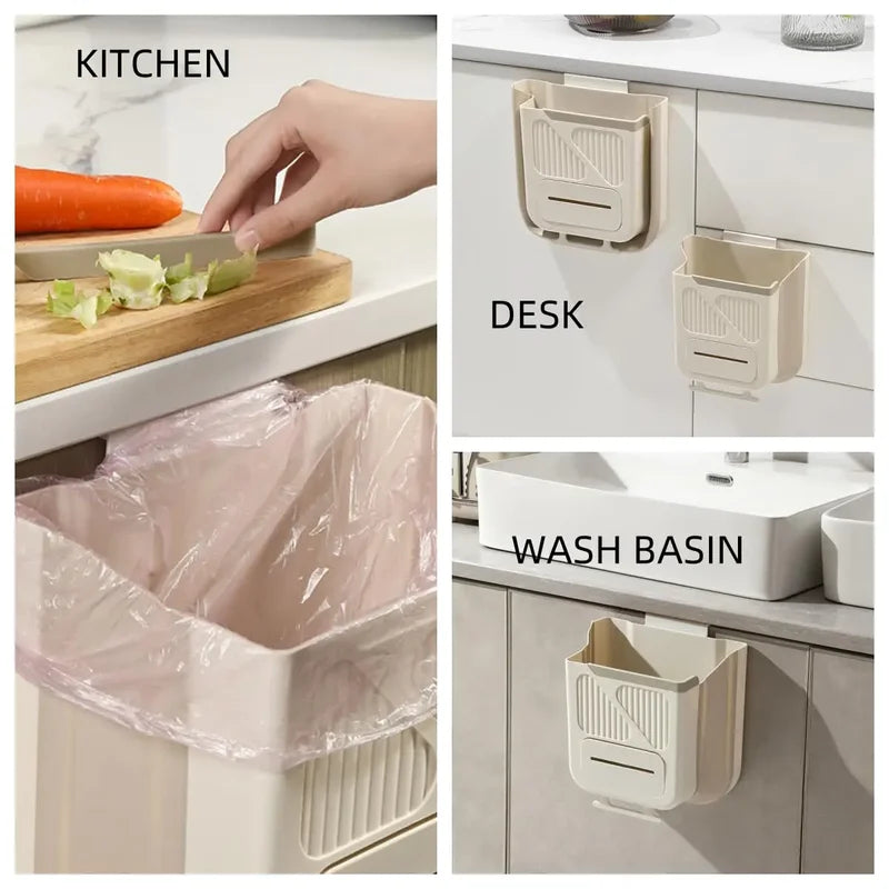 Foldable Wall-Mounted Trash Can for Kitchen and RV - Hanging Garbage Storage