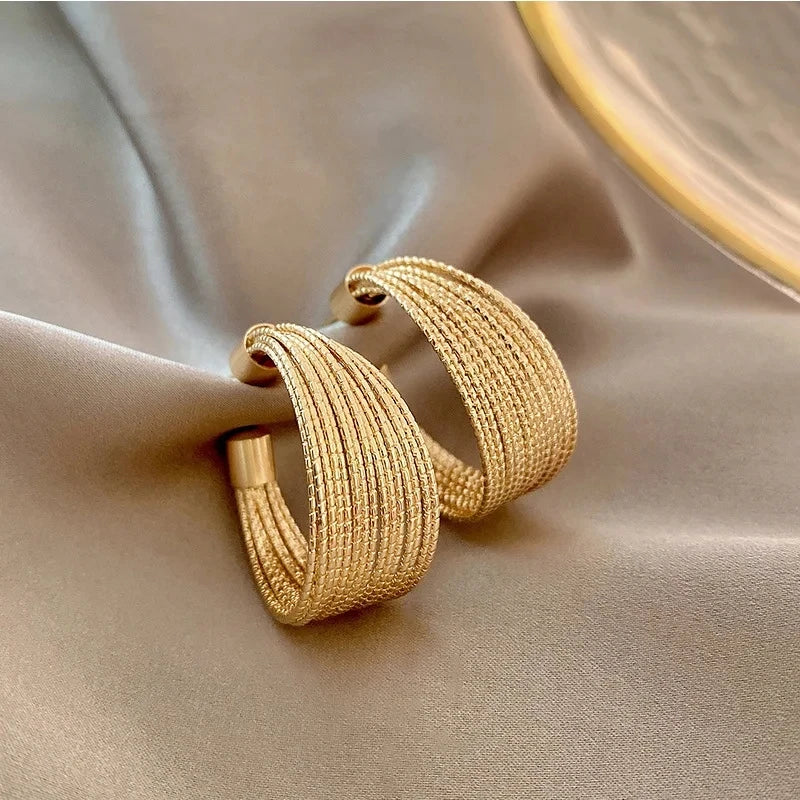 Elegant Multilayer Stud Earrings for Women - Retro Fashion Jewelry, Party Gift