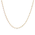 Elegant Sparkling Crystal Necklace with Multi-Length Chain - Gold Plated Stainless Steel Jewelry for Women