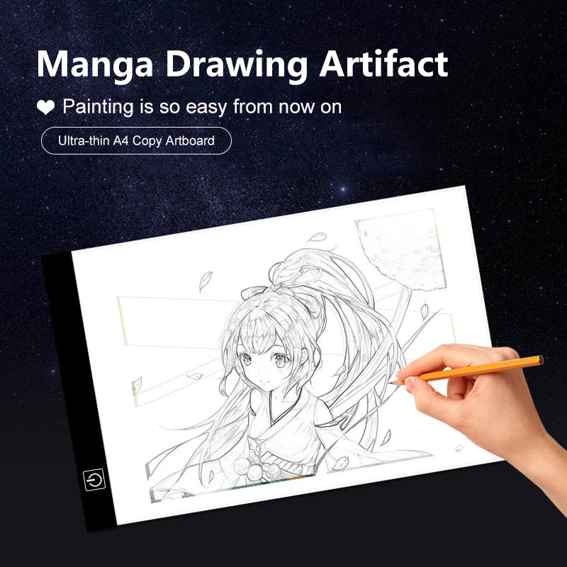 Dimmable LED Drawing Copy Pad Board for Kids Art & Creativity - A4 Size