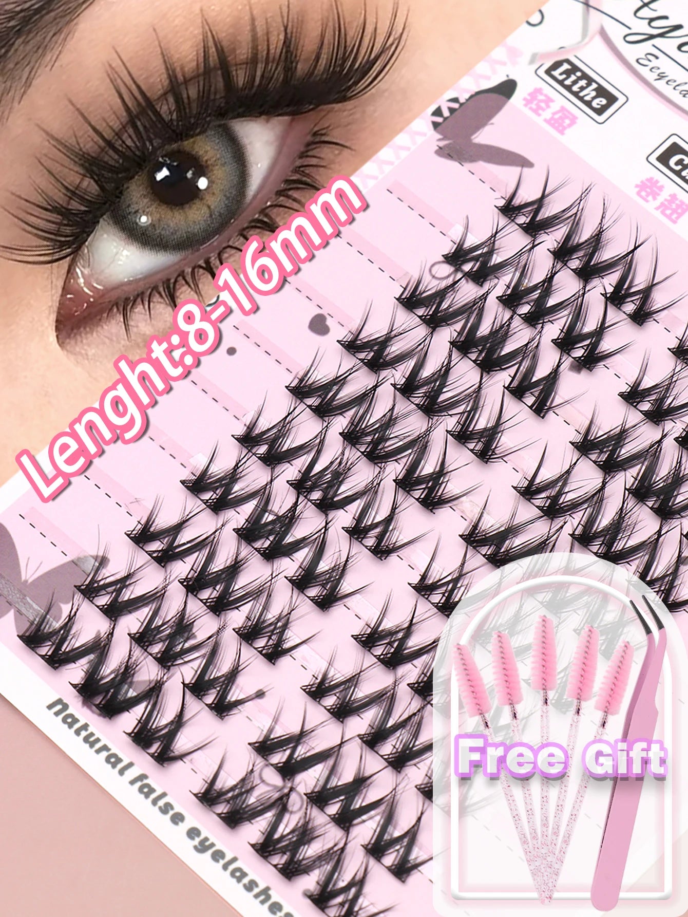 Natural Fox-Style False Eyelashes - Hand-Made, Length 0.5-1cm, Customizable Look