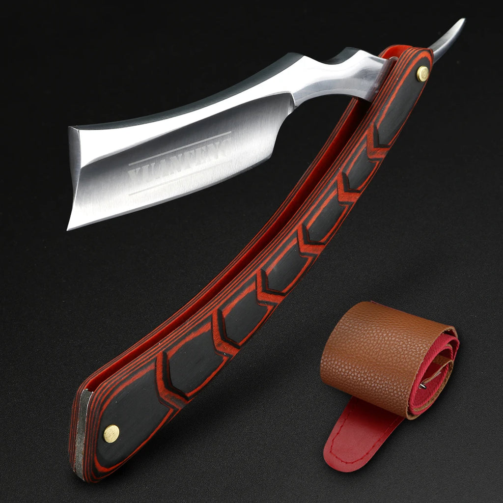 Folding Razor with High Hardness 9cr18 Steel Sharp Straight Shaving Razor Men