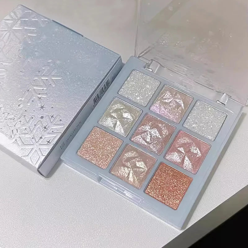 Colorful Glitter Snowflake Eyeshadow Palette - Matte & Pearl Finish