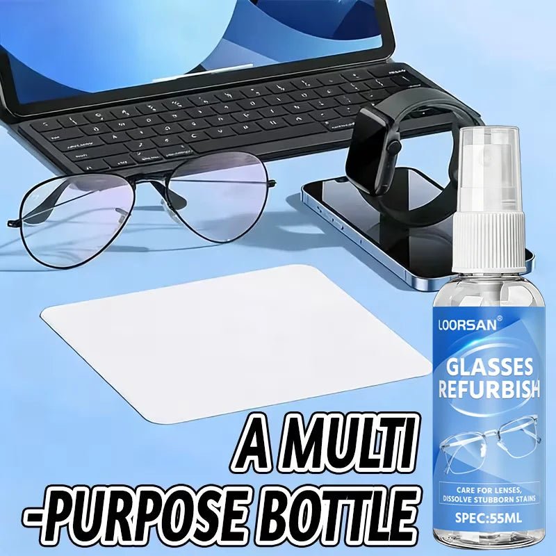 Eyewear Lens Cleaning Spray 55ML - Anti-Fog & Dust Remover for Glasses & Goggles