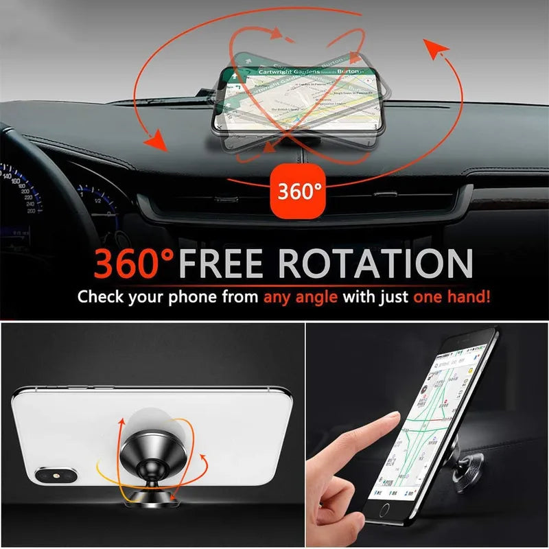 Magnetic Car Phone Holder Dashboard Mount - Universal Support for 4-6.5 Inch Devices
