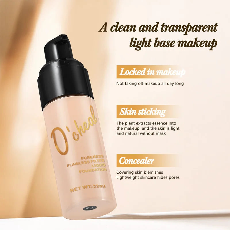 Oil-Control Matte BB Cream Concealer Foundation - High Coverage Waterproof Face Makeup