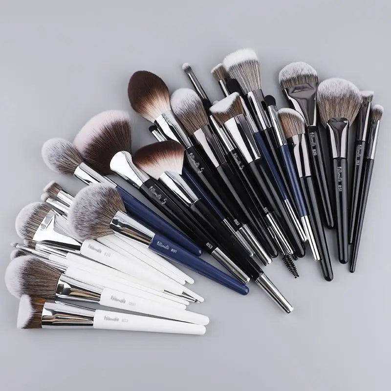 14pcs Makeup Brush Set with Powder Blush Highlight Concealer Eyebrow Tools - Multiple Handle Colors