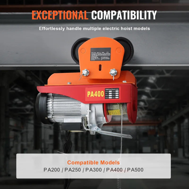 Manual Beam Trolley 2200 lbs Capacity for I-Beams and H-Beams