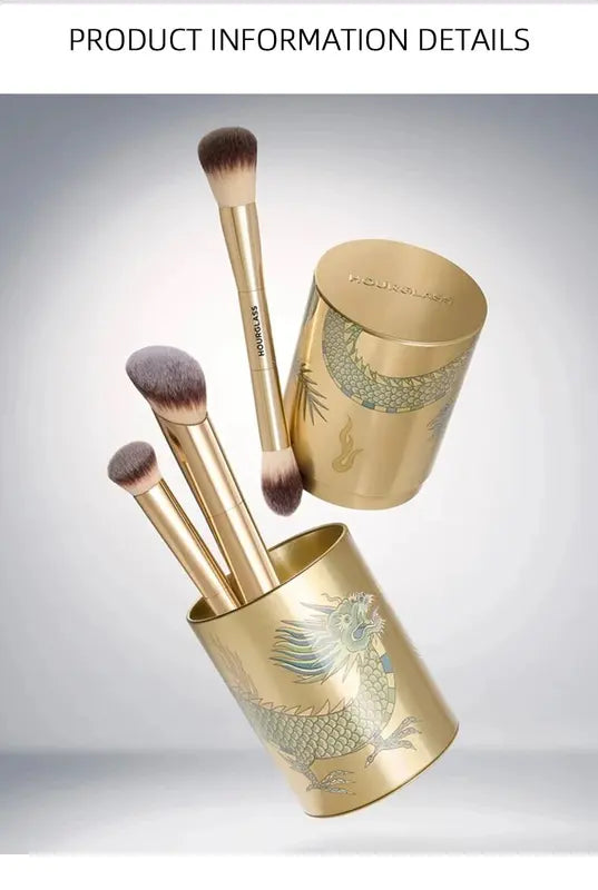 Makeup Brush Set with Double-Ended & Stippling Brushes - Soft BASF Bristles