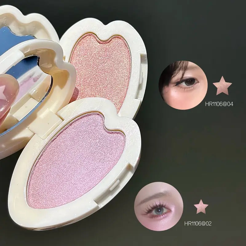 Multi-Use Face & Eye Highlighter Eyeshadow Glitter Palette - Portable