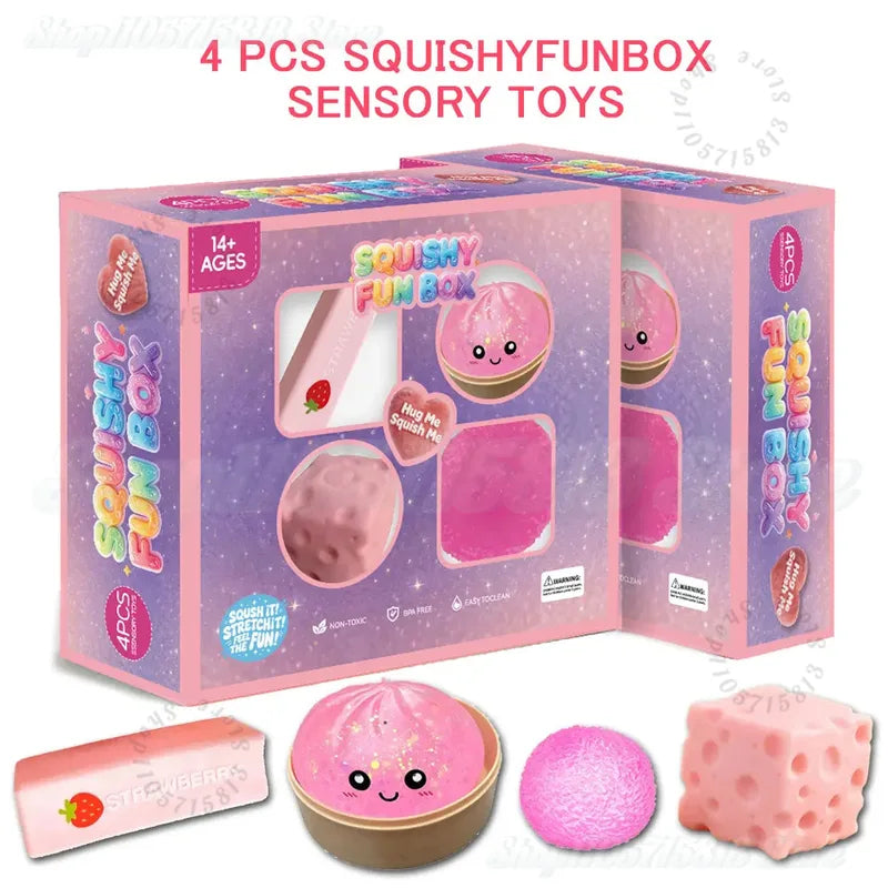 Colorful TPR Maltose-Filled Squishy Toy 8pcs Stress Relief Fidget Blind Box