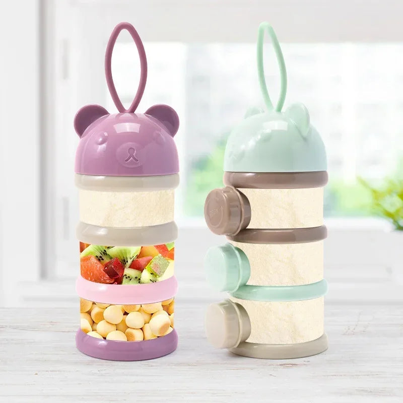 Baby Food Storage Box 3/4 Layer Portable Toddler Snack Container Milk Powder Cup
