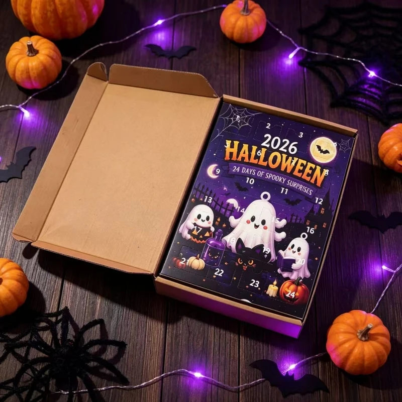 Halloween Advent Calendar with Spooky Acrylic Ornaments - 24 Days Countdown Gift Set
