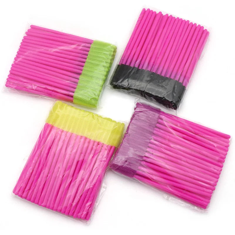 50pcs Silicone Eyelash Brush Mascara Wands Eyelash & Eyebrow Applicators